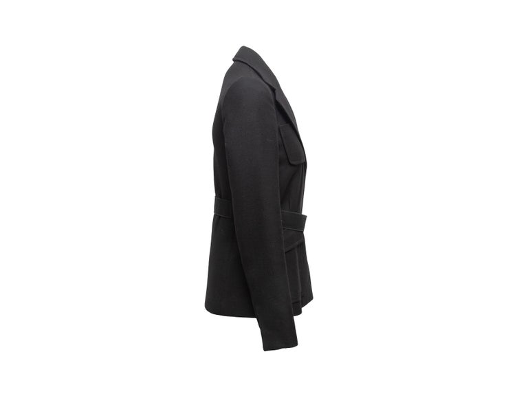 Prada Black Virgin Wool Cargo Jacket For Sale at 1stDibs