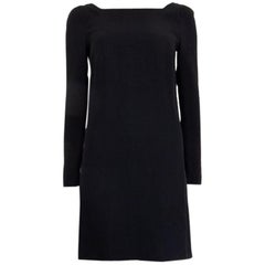 PRADA black viscose blend Long Sleeve Shift Dress 38 XS