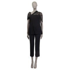 PRADA black viscose & LACE Shirt Blouse 40 S