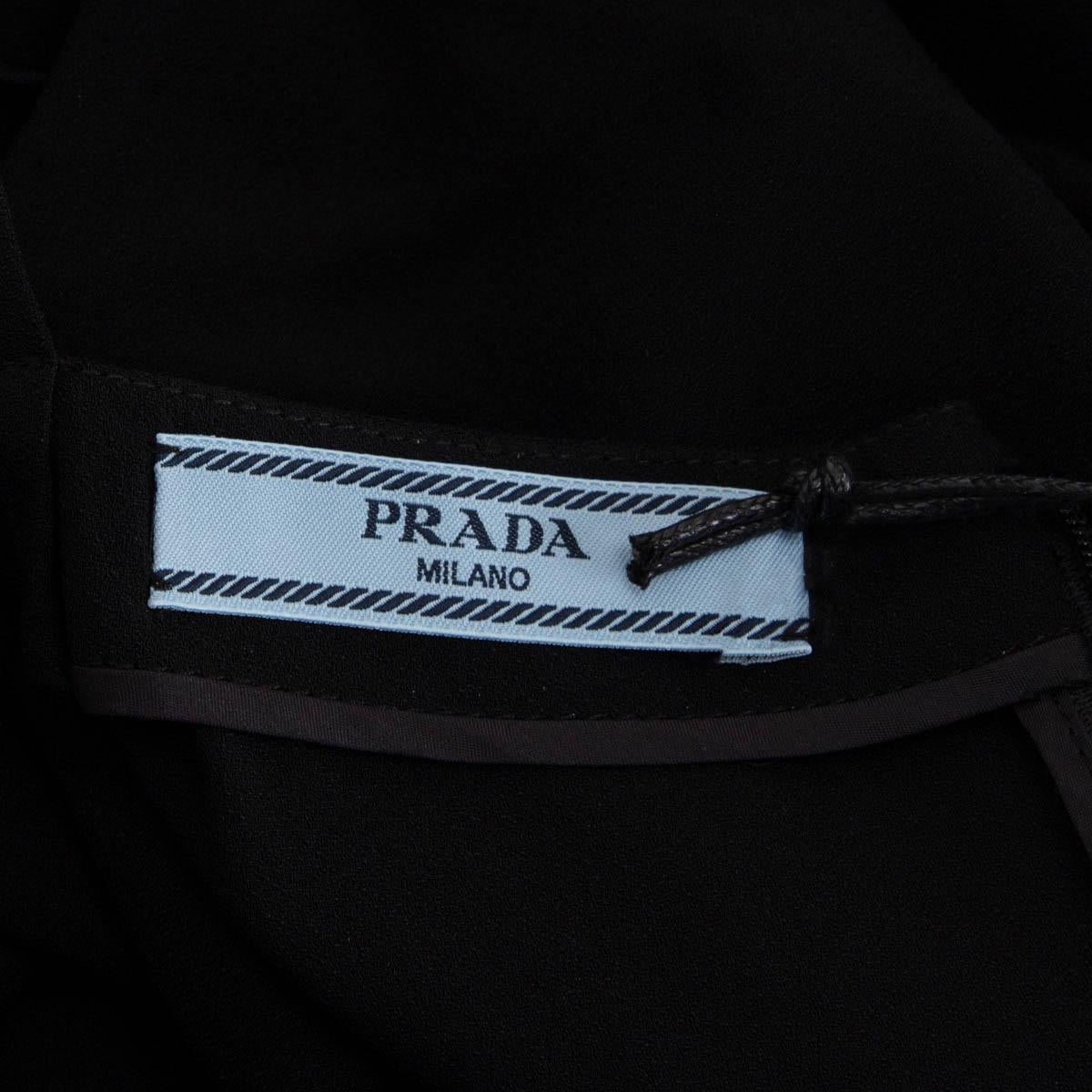 PRADA black viscose & LACE Shirt Blouse 40 S For Sale 2