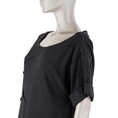 PRADA black viscose Short Sleeve KNIT Shift Dress L