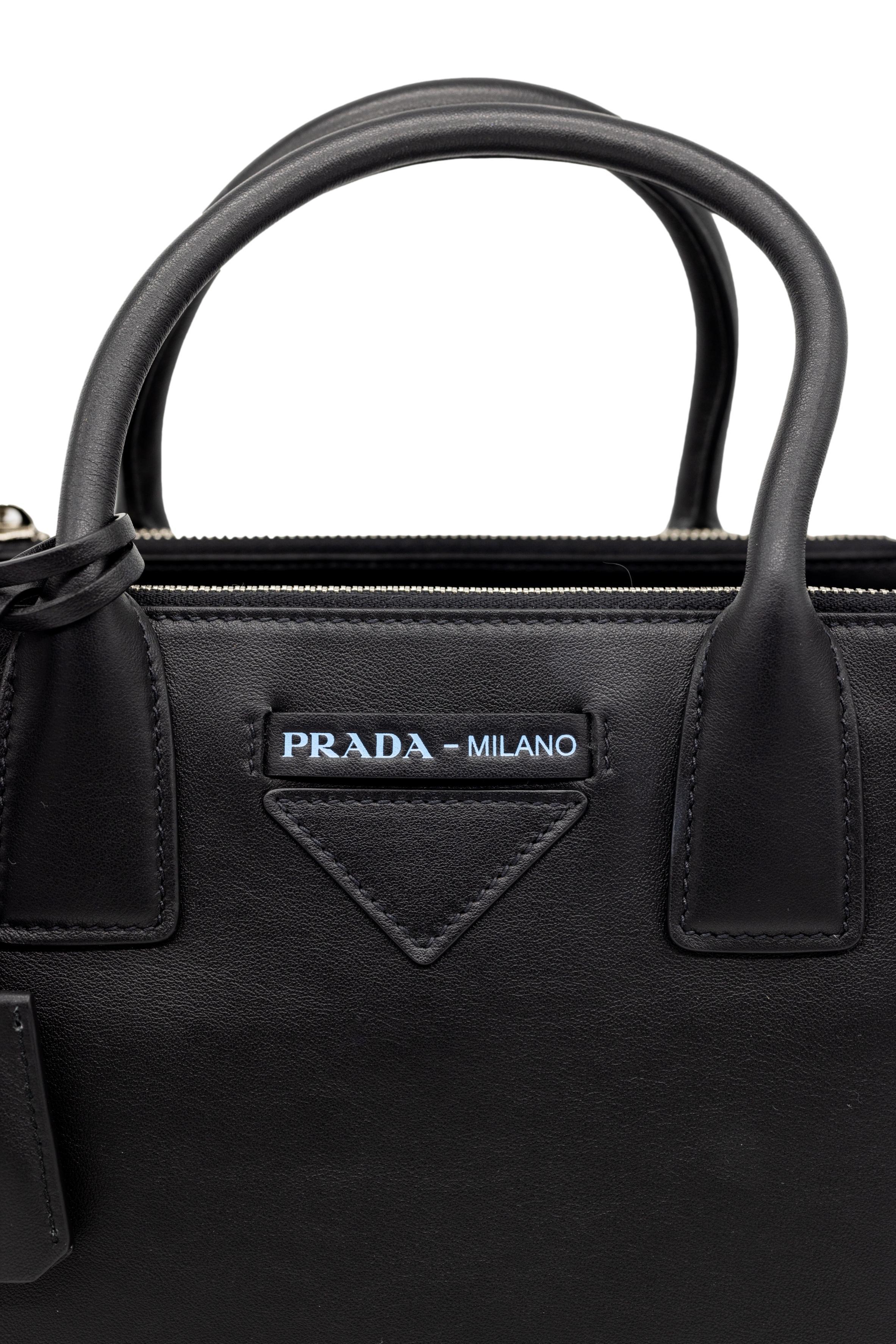 Prada Black Vitello Calfskin Leather Grace Lux Concept Shoulder Tote, 2018. 8