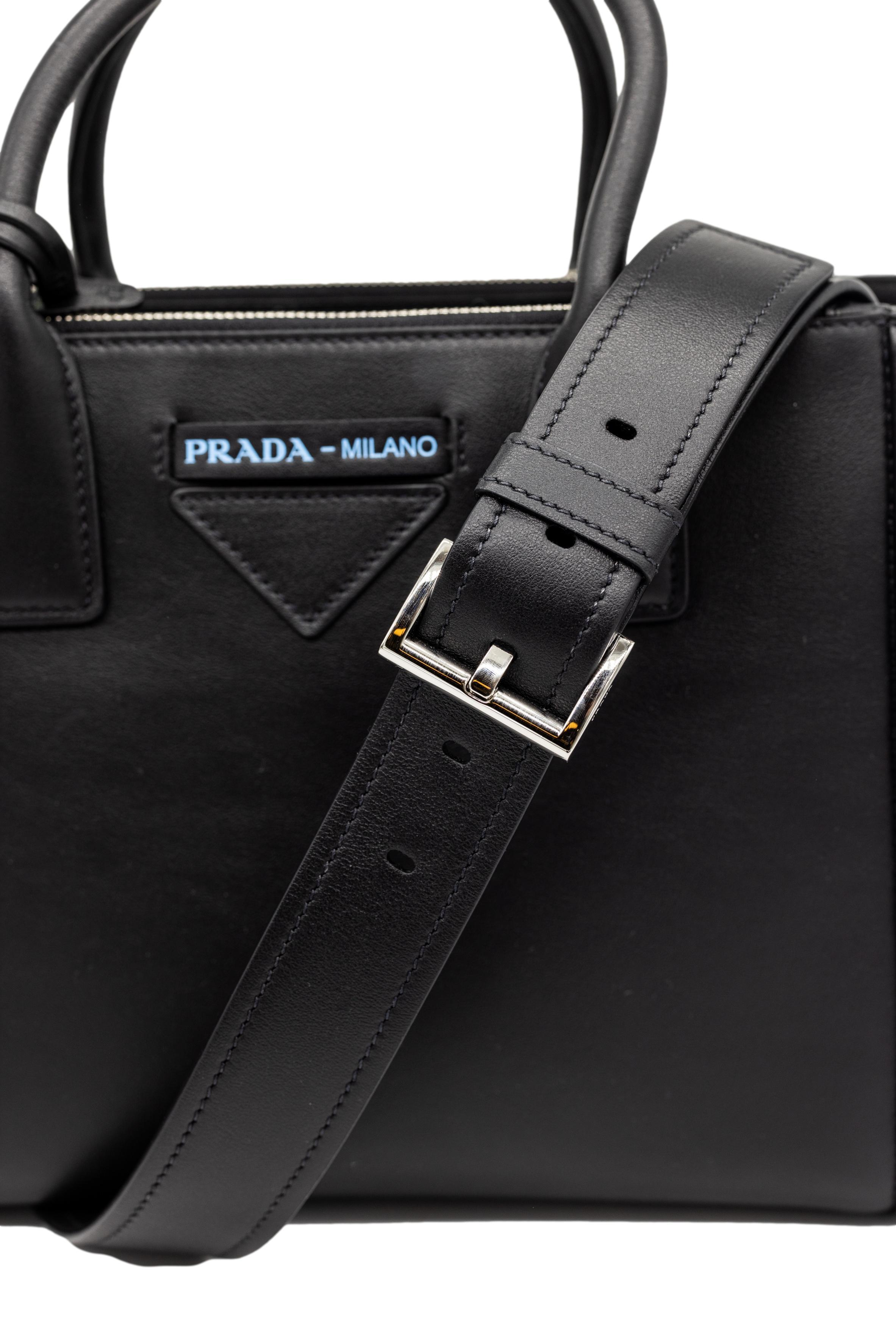 Prada Black Vitello Calfskin Leather Grace Lux Concept Shoulder Tote, 2018. 4