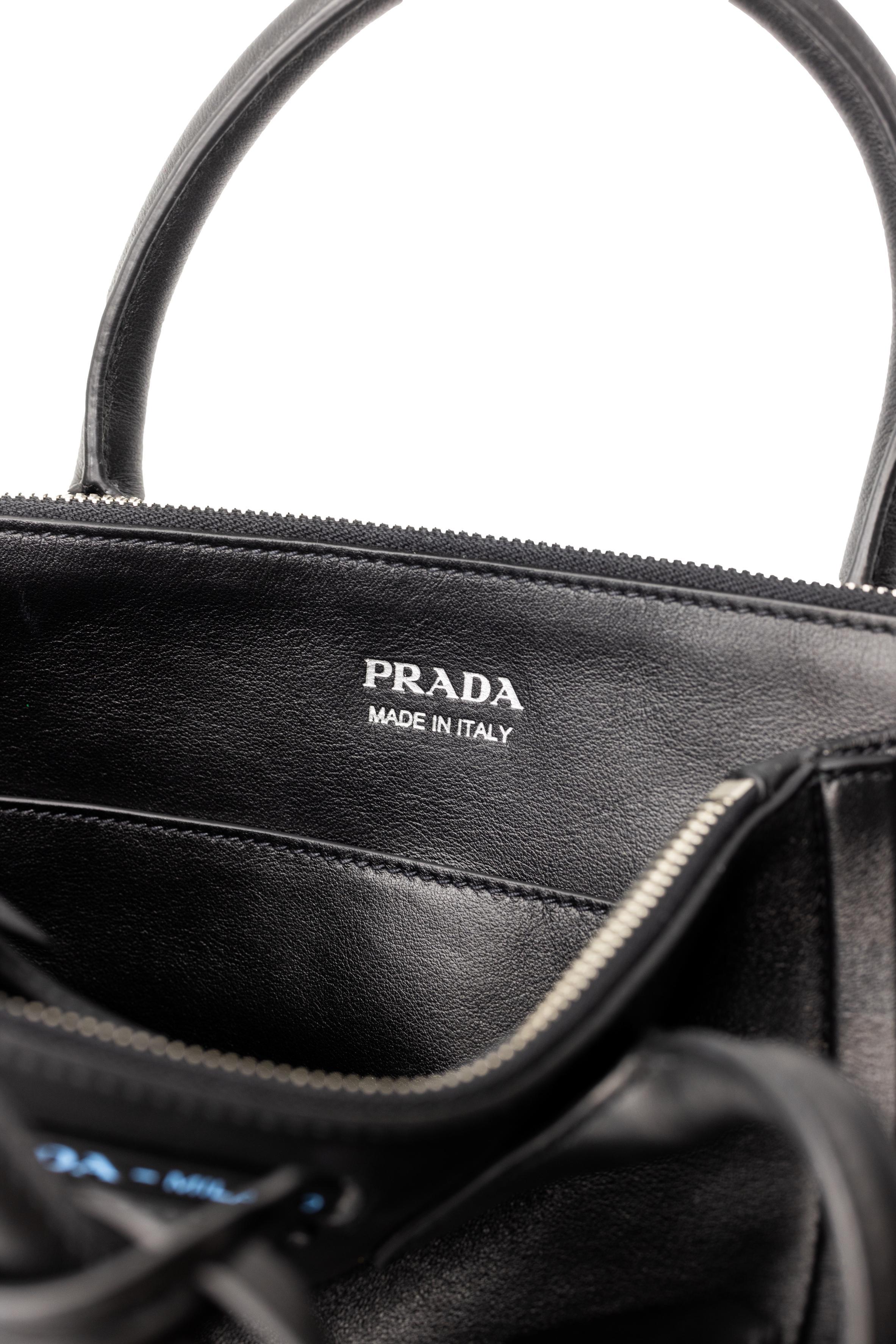 Prada Black Vitello Calfskin Leather Grace Lux Concept Shoulder Tote, 2018. 3