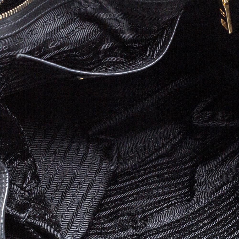 Prada Black Vitello Daino Leather Open Tote 5