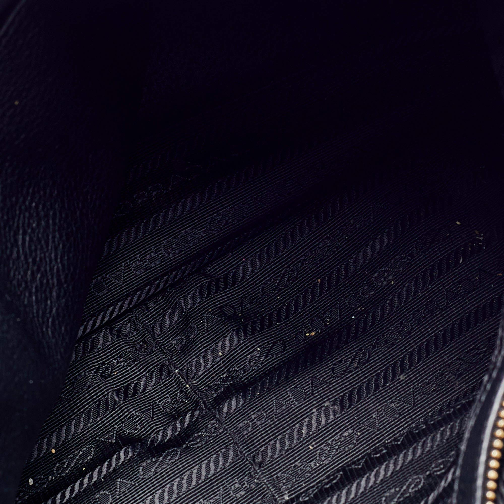 Prada Black Vitello Daino Leather Shoulder Bag 1