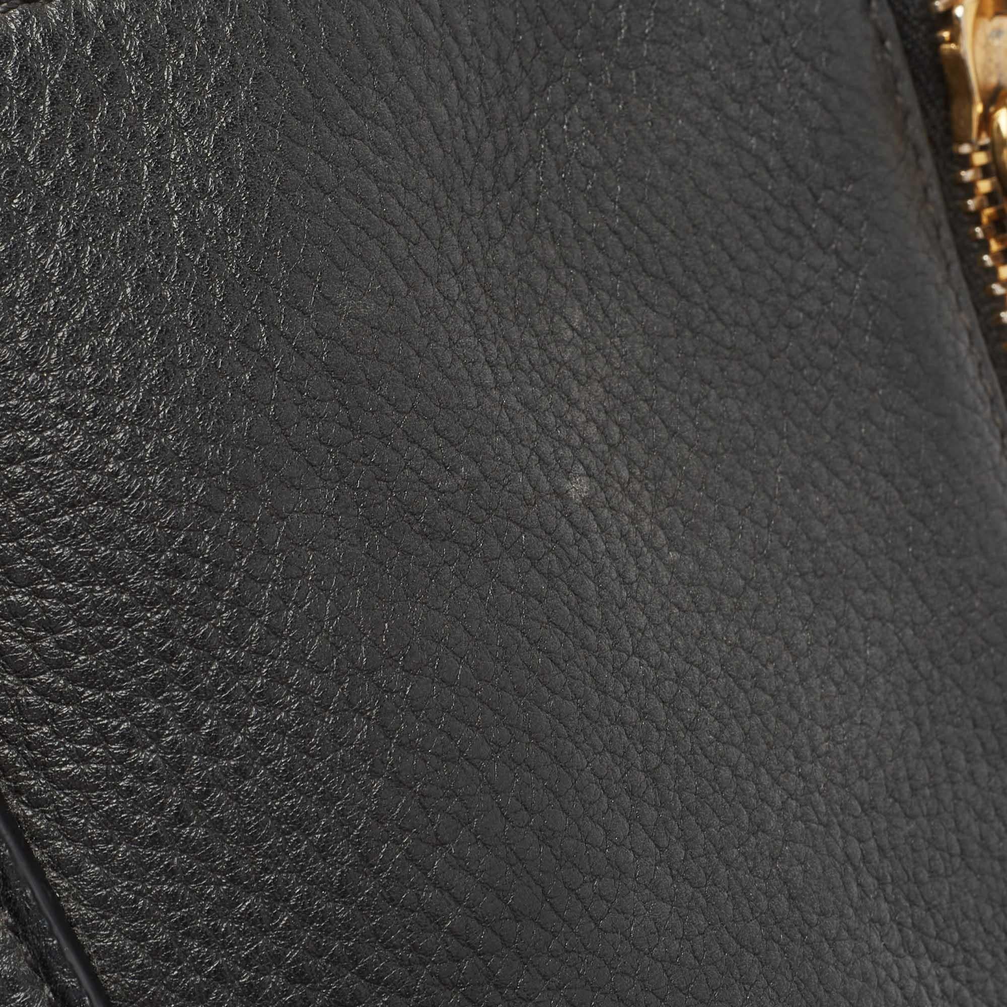 Prada Black Vitello Daino Leather Side Zip Shopping Tote 4