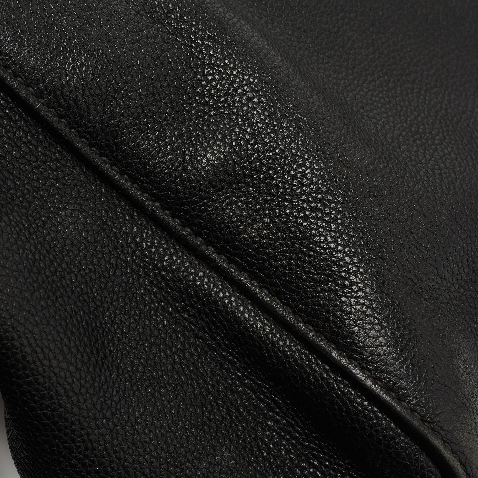 Prada Black Vitello Daino Leather Top Zip Tote 11