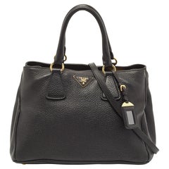 Prada Black Vitello Daino Leather Tote