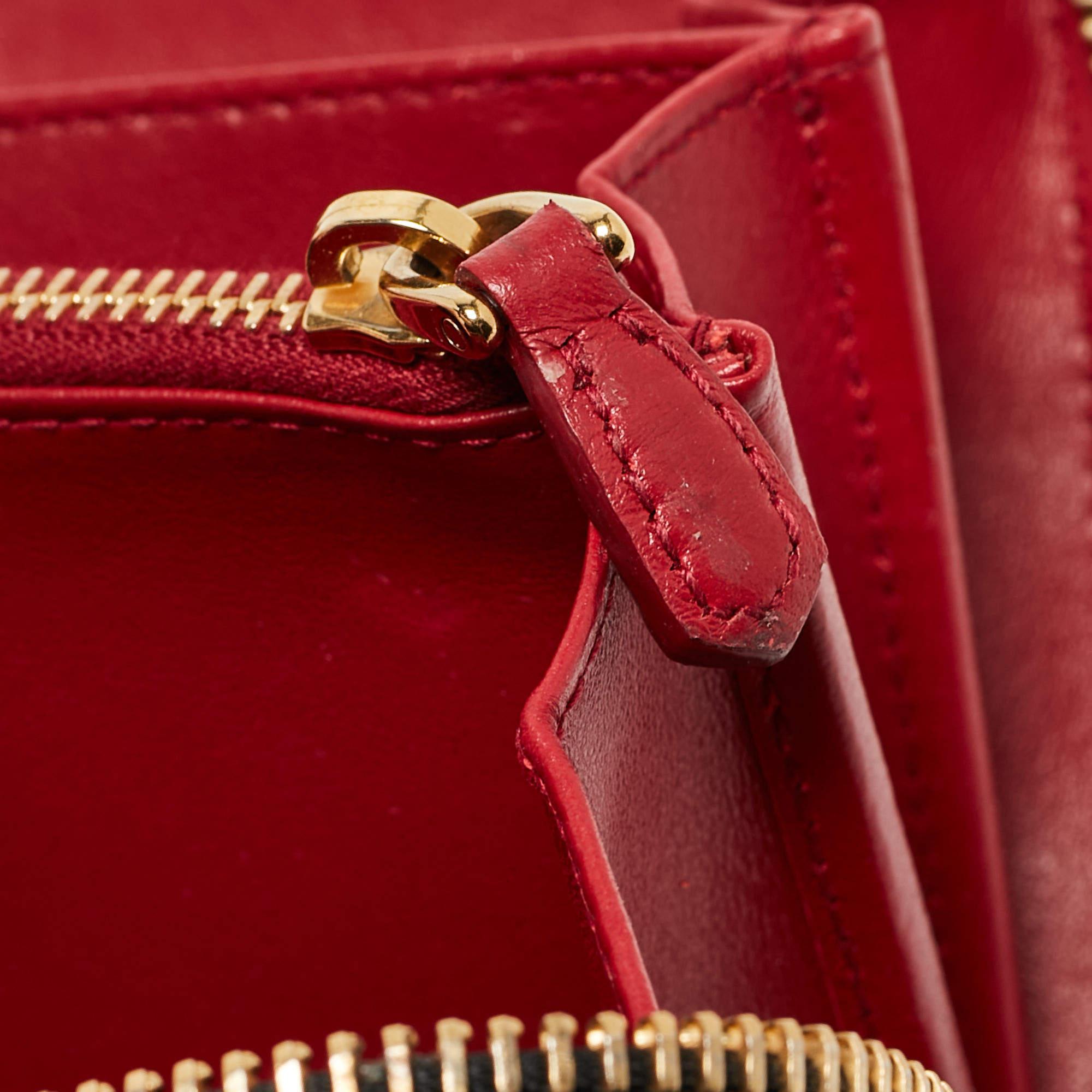 Women's Prada Black Vitello Diano Leather Zip Around Continental Wallet