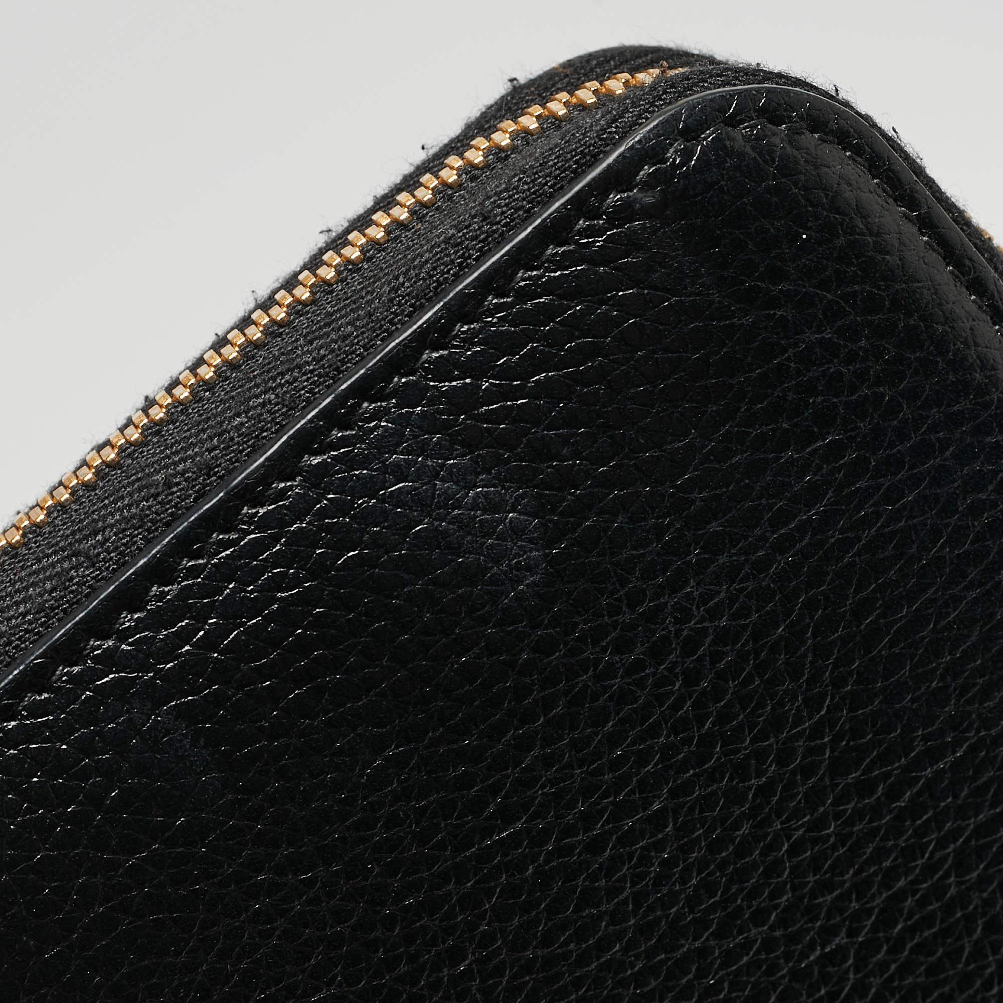 Prada Black Vitello Diano Leather Zip Around Continental Wallet 1