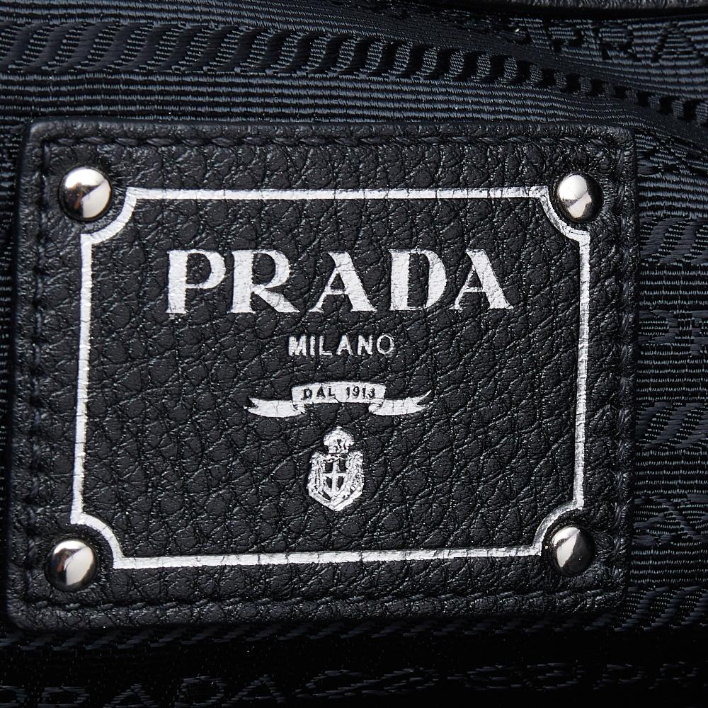Prada Black Vitello Leather Phenix Side Zip Shopping Tote 3