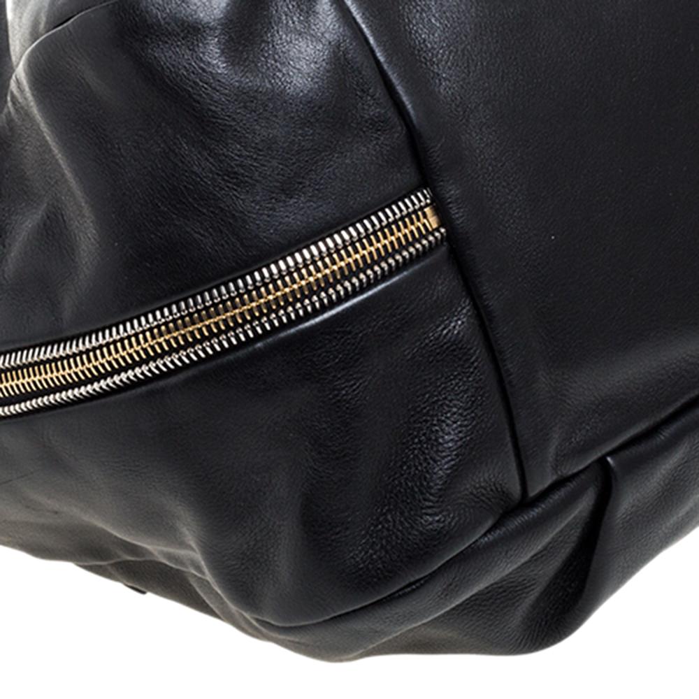 Prada Black Vitello Leather Sacca 2 Manici Hobo 5