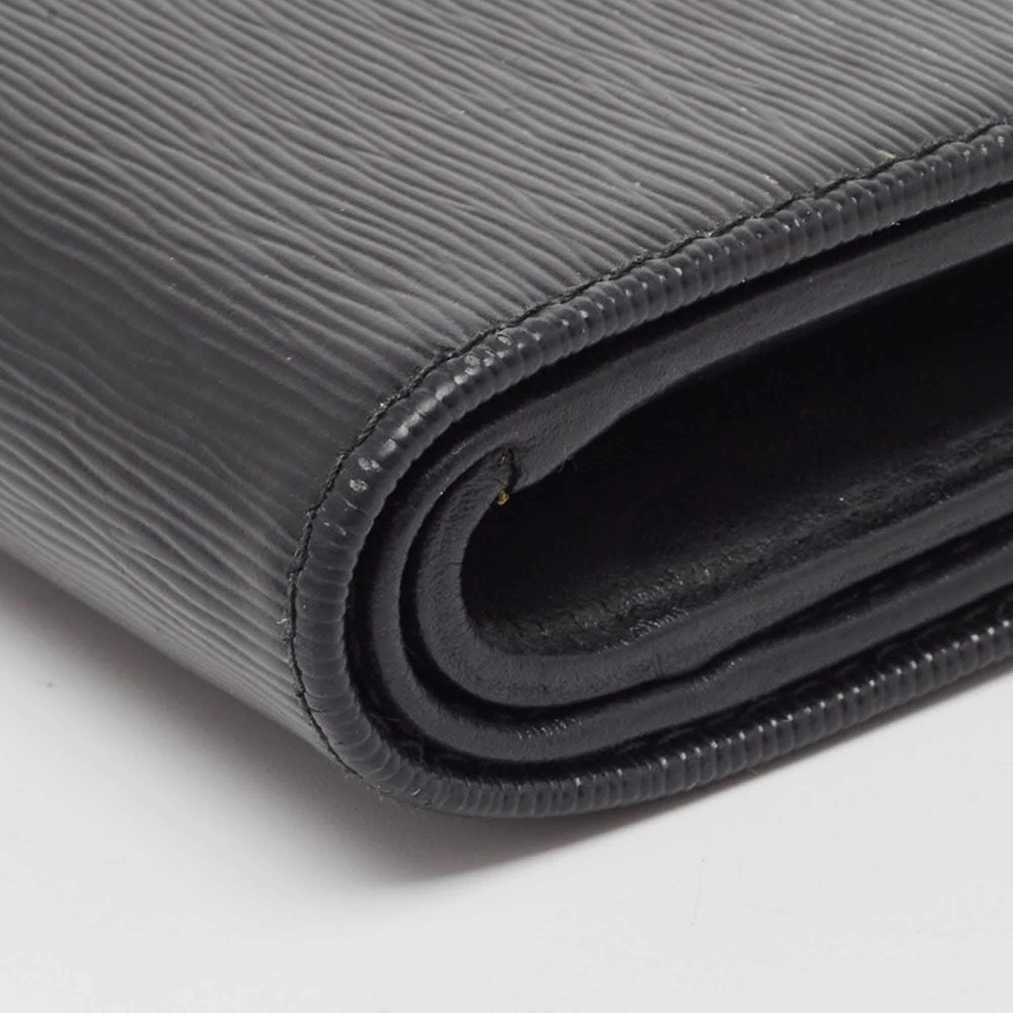 Prada Black Vitello Move Leather French Compact Wallet 6