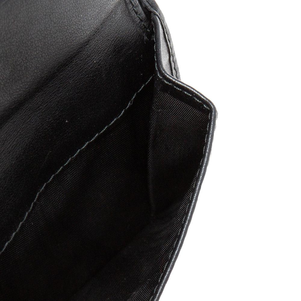 Prada Black Vitello Move Leather Logo Bifold Compact Wallet 3