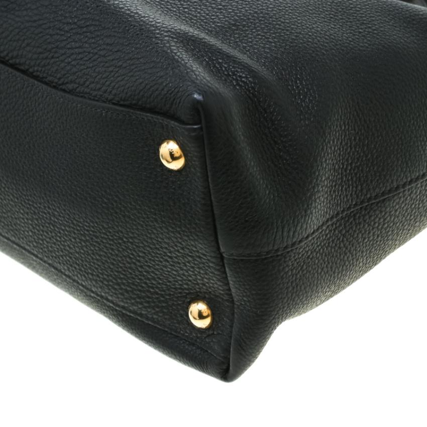 Prada Black Vitello Phenix Leather Medium Tote 3