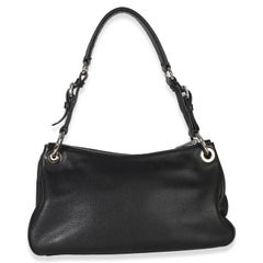 Prada Black Vitello Phenix Logo Shoulder Bag