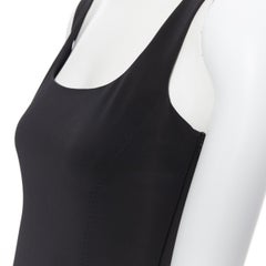 PRADA black whipstitch seam flapped hem midi cocktail dress IT38 XS