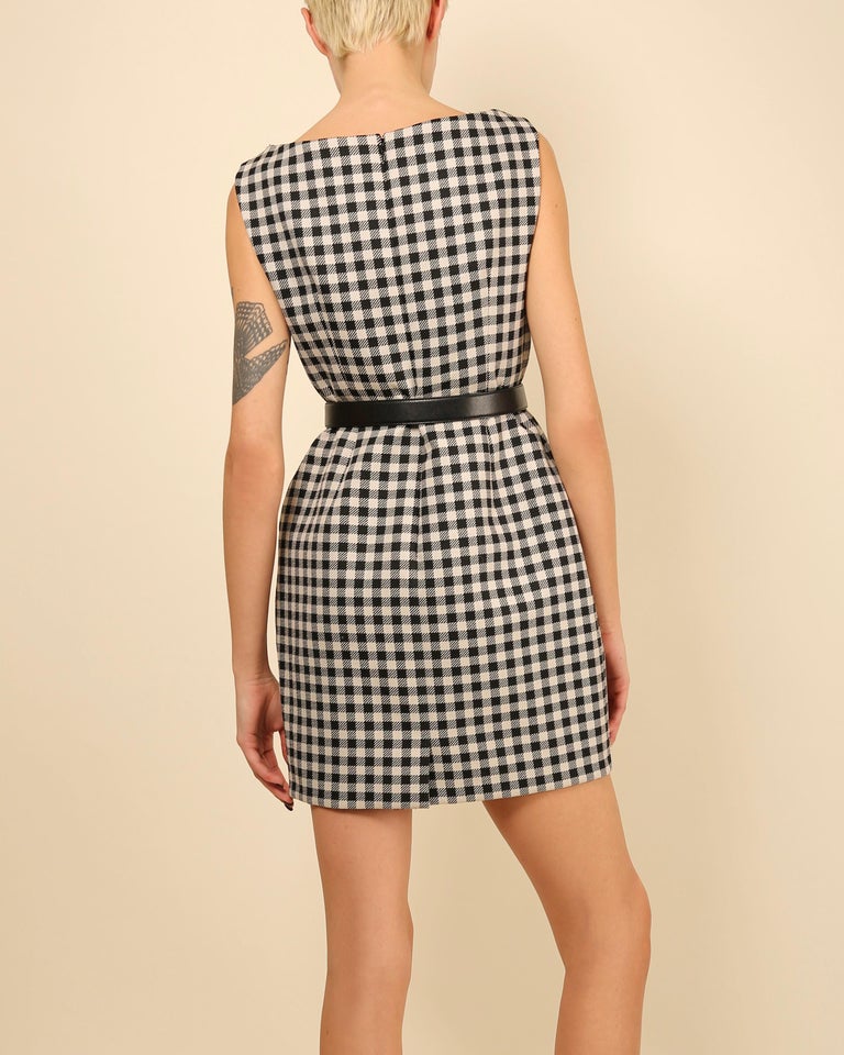 white and black check dress The Flounce Smocked Midi Dress main image 0