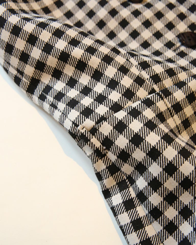 Prada black and white gingham check print sleeveless babydoll style ...