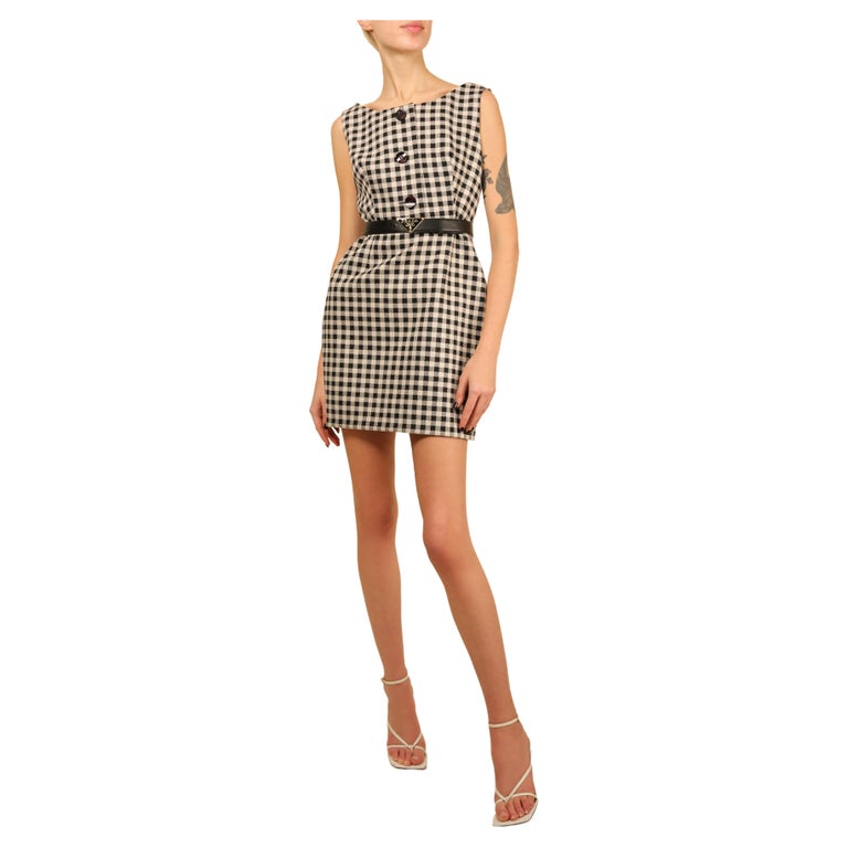 blue dress for baby girl Vintage 60s Geoffrey Beene Black & White Gingham Dress Fits Sizes XS-SM main image 0