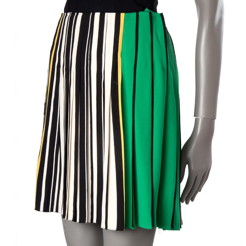 black and green striped skirt
