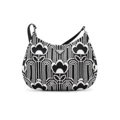 Prada Black/White Jacquard Knit Cleo Bag - '20s
