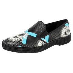 Prada Black/White Leather Slip On Sneakers Size 38
