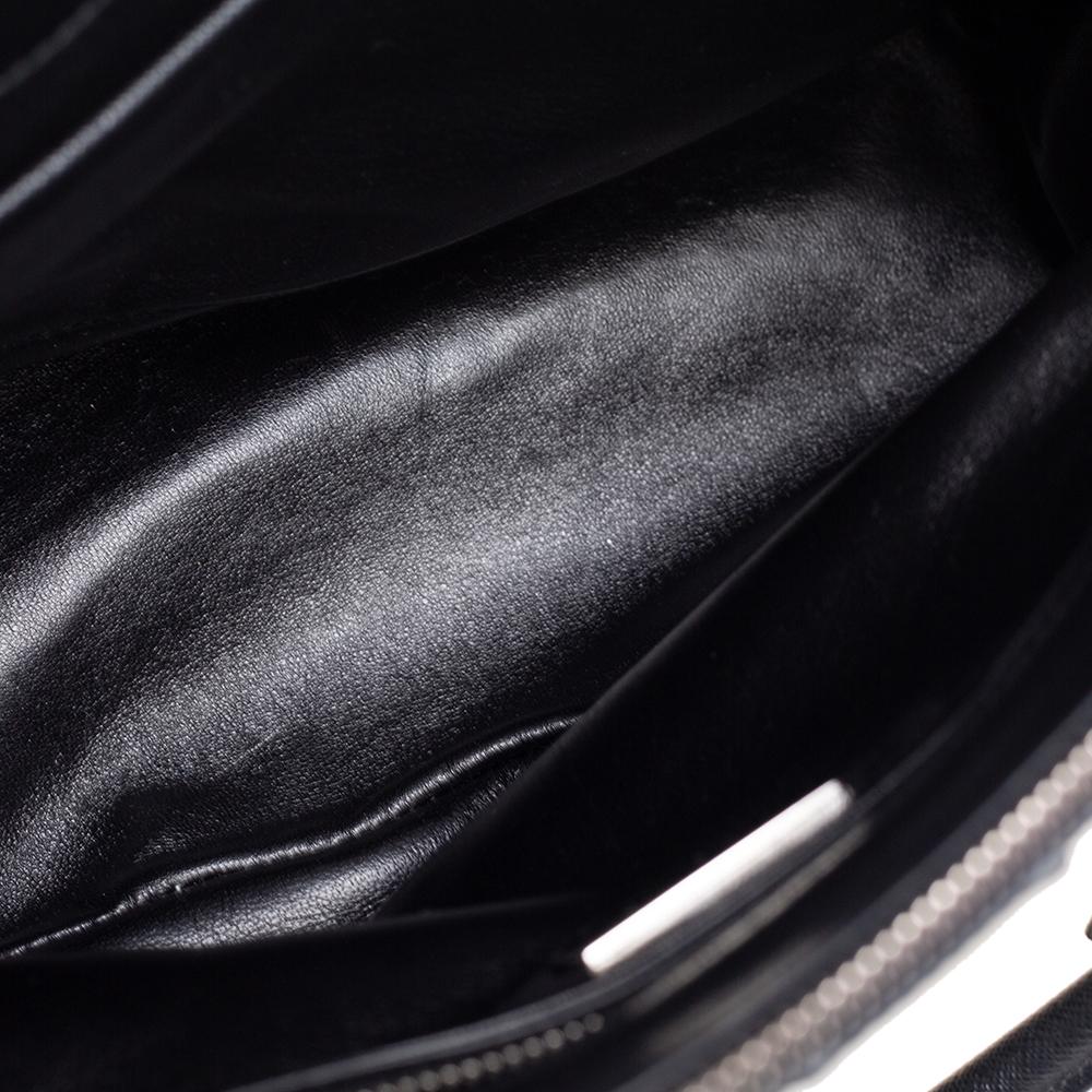 Prada Black/White Leather Stripe Galleria Satchel 1