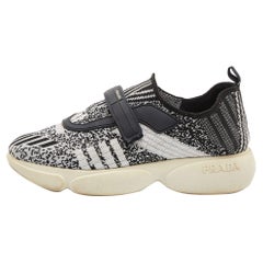 Prada Black/White Lurex Cloudbust Sneakers Size 37