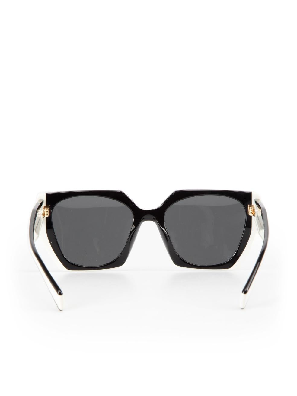 Women's Prada Black & White Monochrome Rectangular Sunglasses