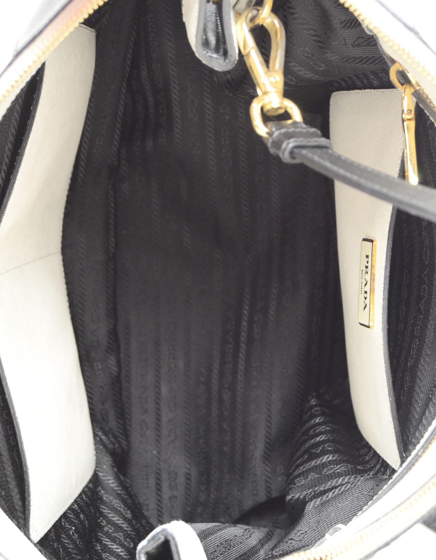 Prada Black & White Saffiano Leather Medium Double Zip Tote B2274C rt $2, 350 2