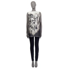 PRADA black & white silk CHANDELIER PRINT OPEN BACK Tank Top Shirt 40 S