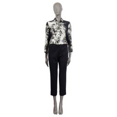 PRADA black & white silk FLORAL CROPPED Jacket 44 L