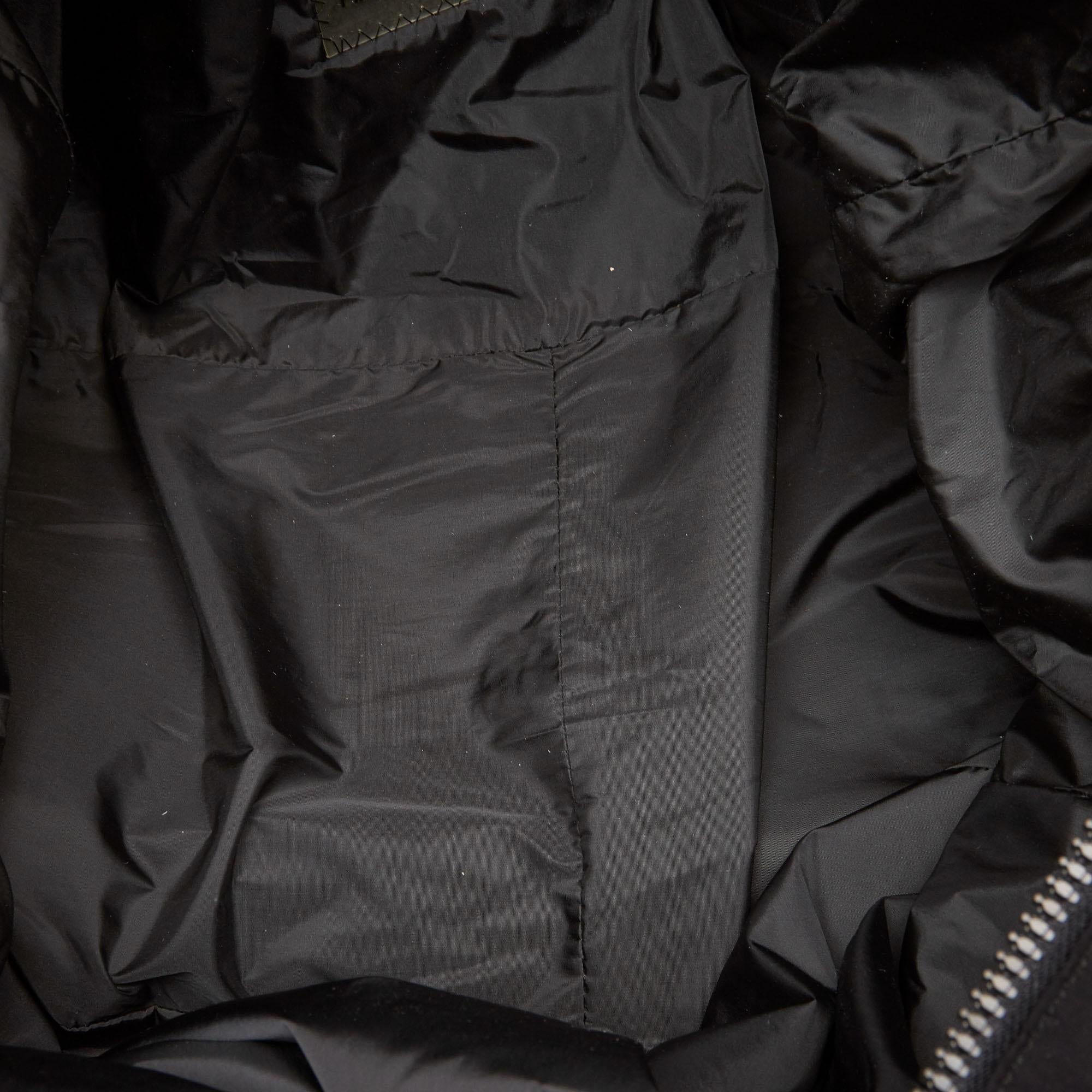 Prada Black  with Gray  Fabric Duffle Bag Italy w/ Authenticity Card 1