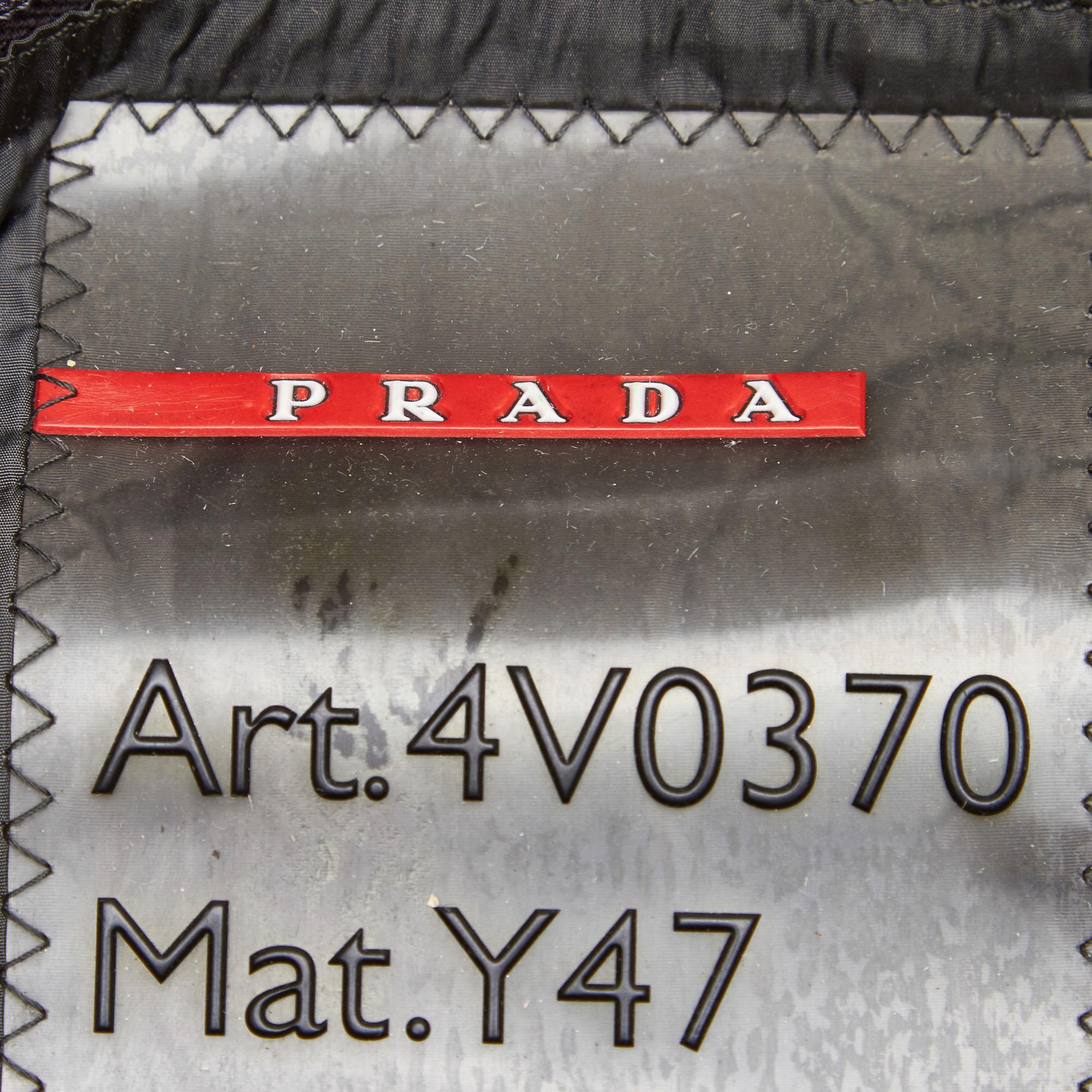 Prada Black  with Gray  Fabric Duffle Bag Italy w/ Authenticity Card 2