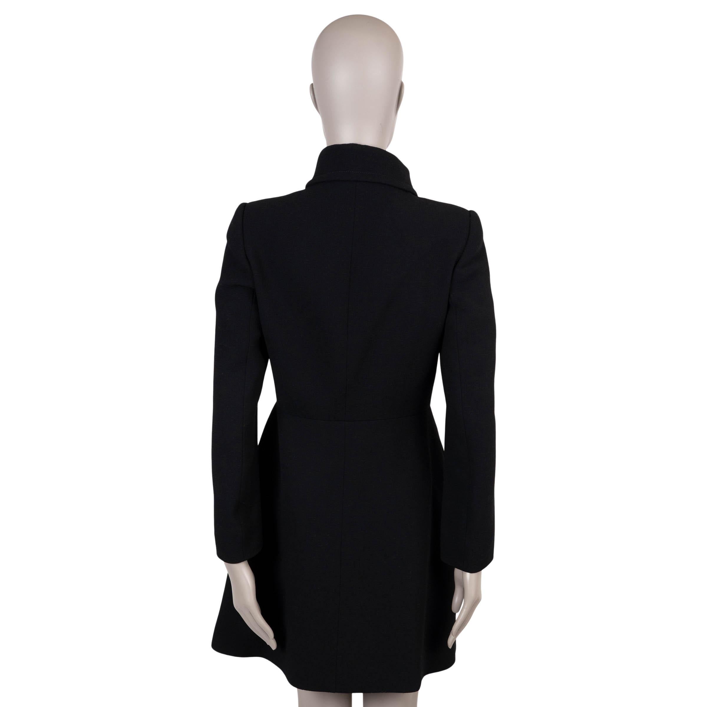 Nero PRADA lana nera 2012 CLASSIC Cappotto Giacca 42 M in vendita