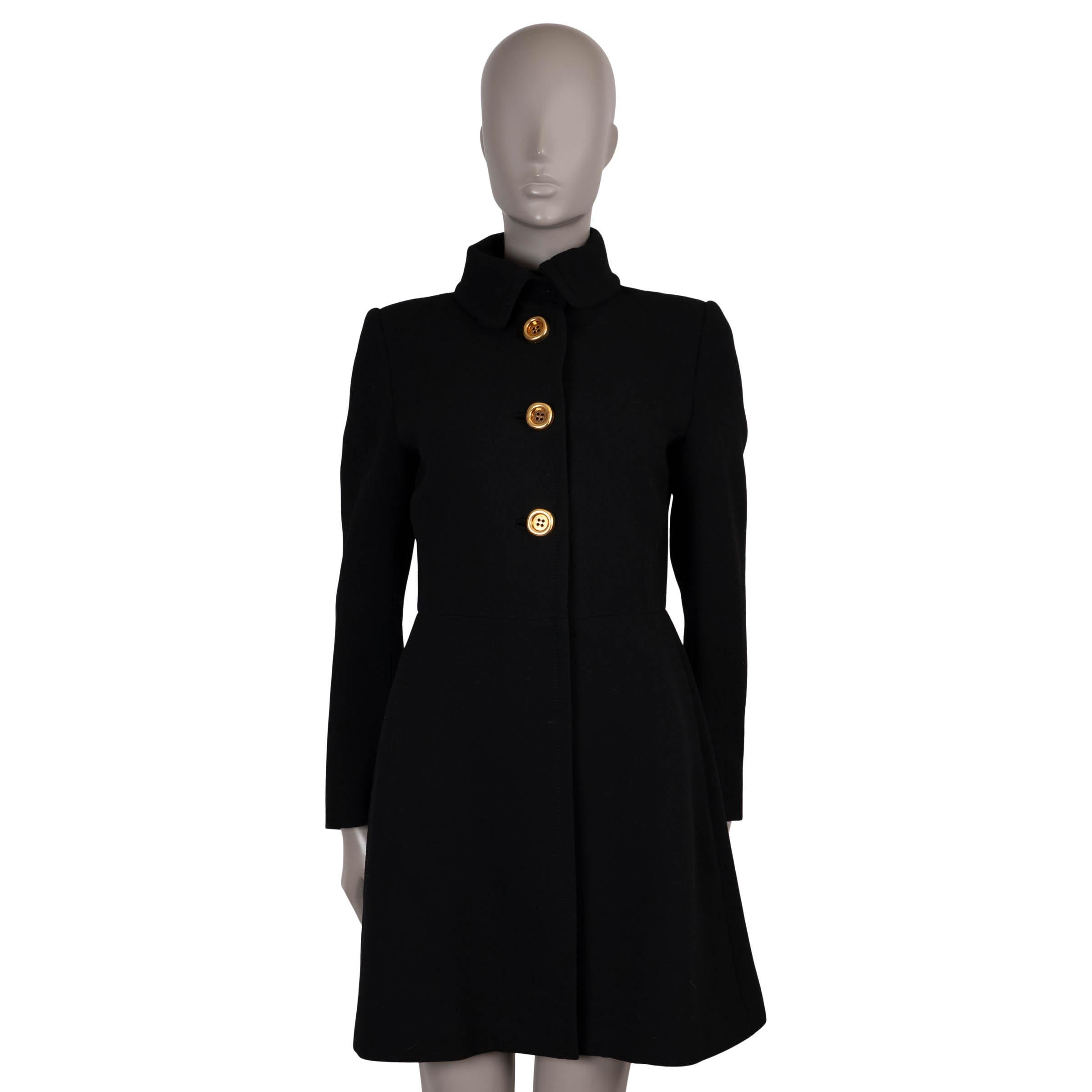 PRADA lana nera 2012 CLASSIC Cappotto Giacca 42 M