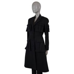 PRADA Schwarzer Wollmantel 2019 UTILITY POCKET Coat Jacke 38 XS