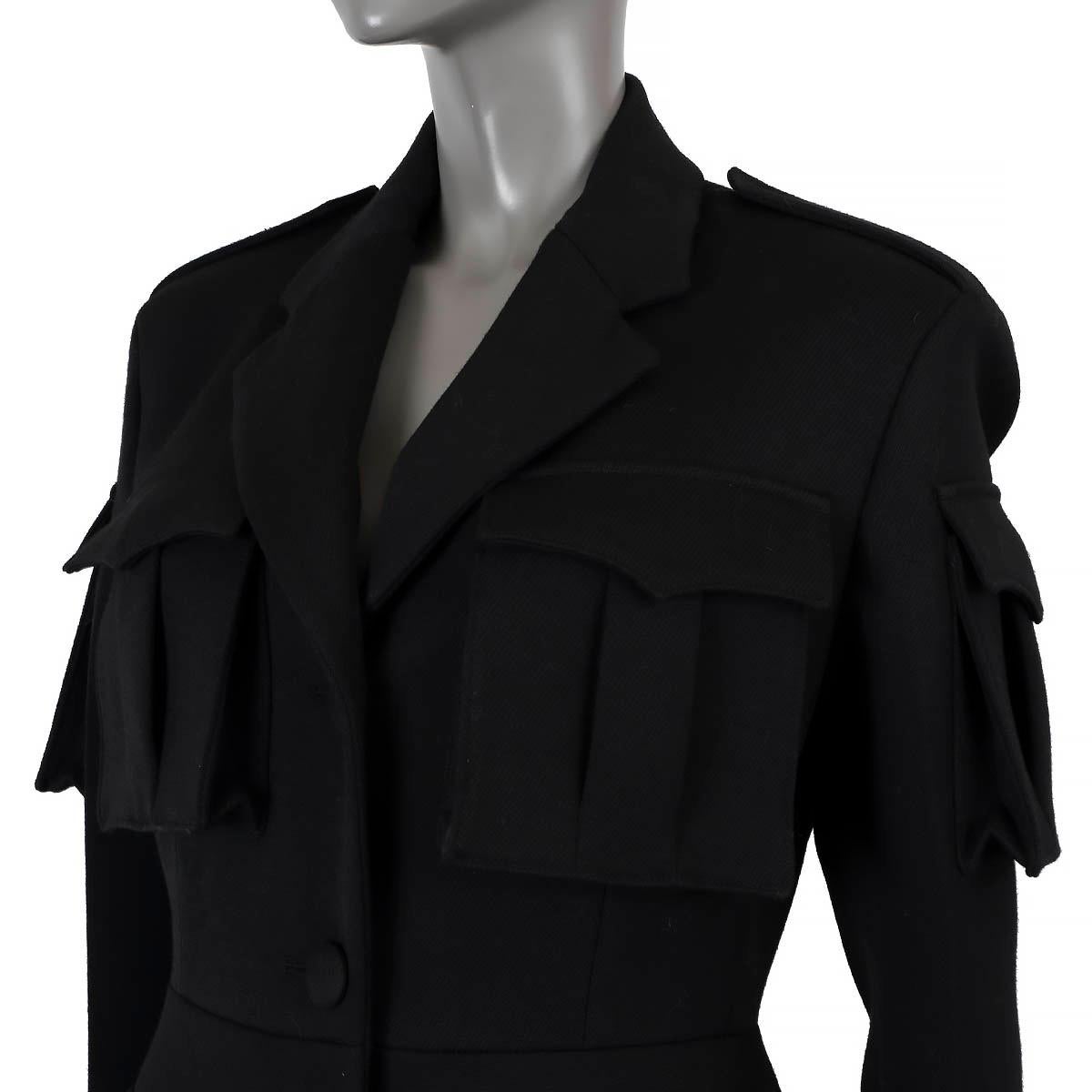 PRADA black wool 2019 UTILITY POCKET Coat Jacket 38 XS For Sale 1