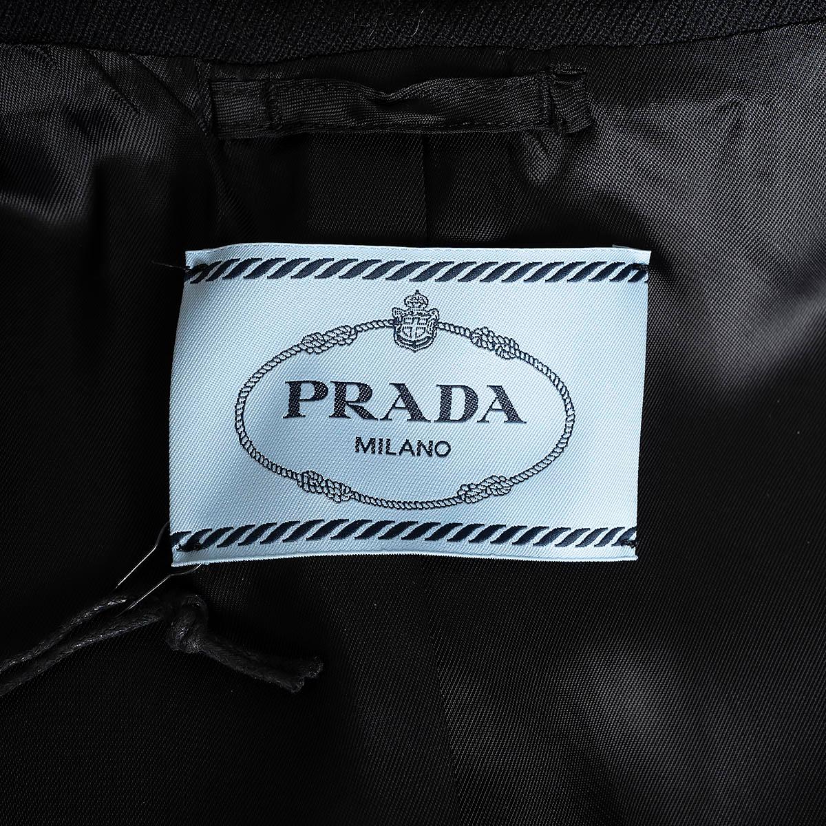 PRADA black wool 2019 UTILITY POCKET Coat Jacket 38 XS For Sale 2