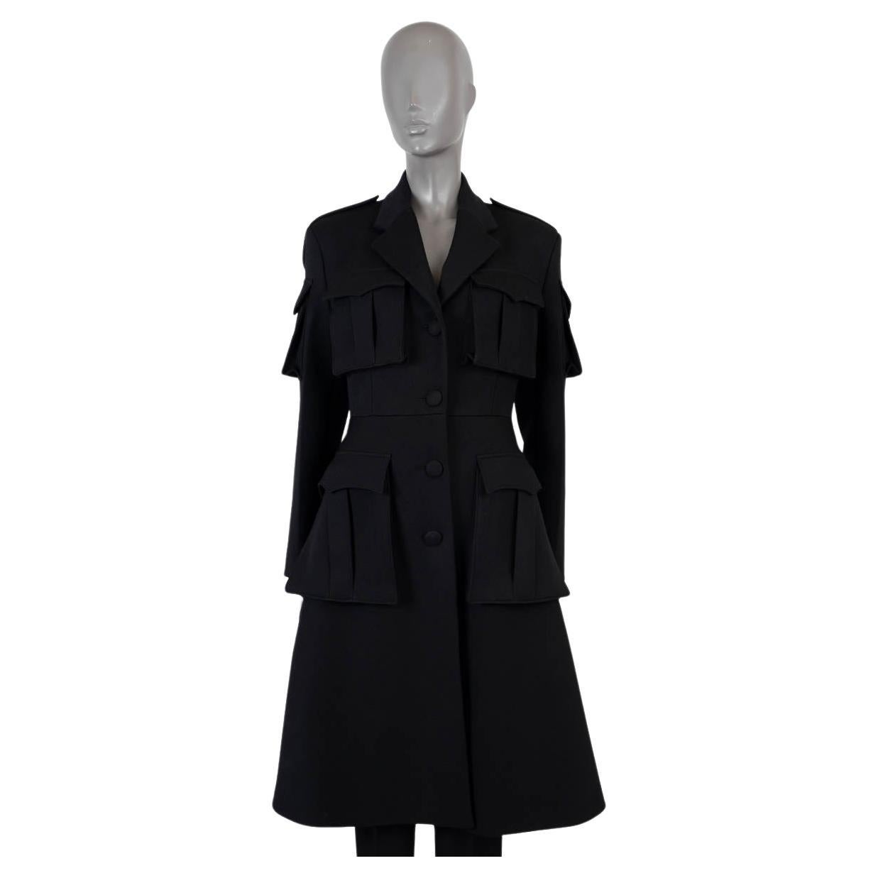 PRADA black wool 2019 UTILITY POCKET Coat Jacket 38 XS For Sale