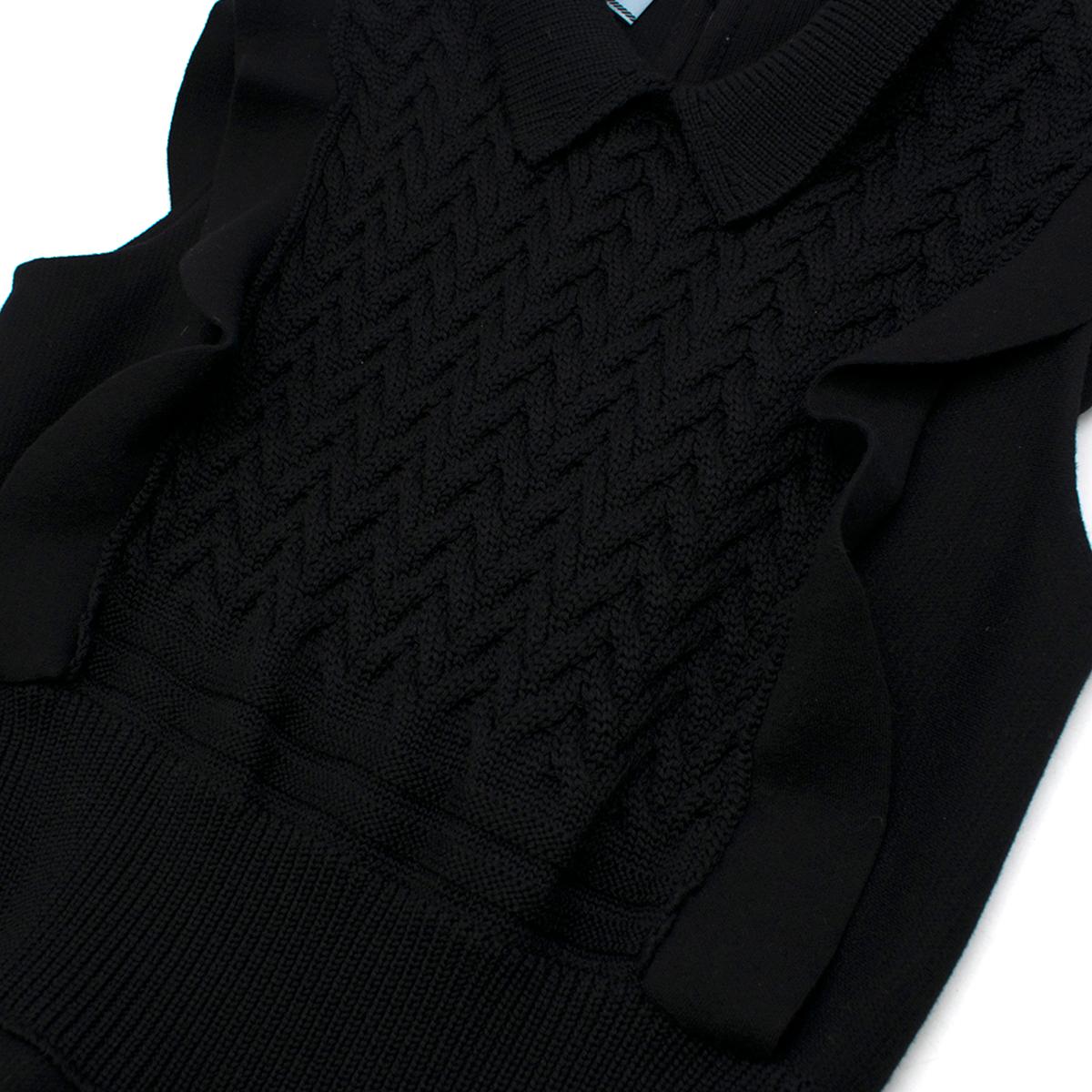 Prada Black Wool-blend Knit Dress US 8 For Sale 3