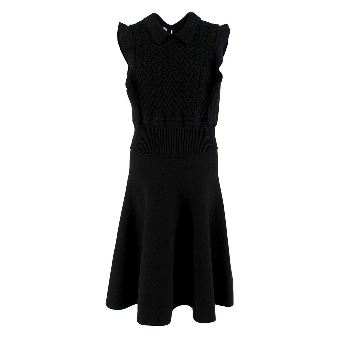 Prada Black Wool-blend Knit Dress US 8 For Sale
