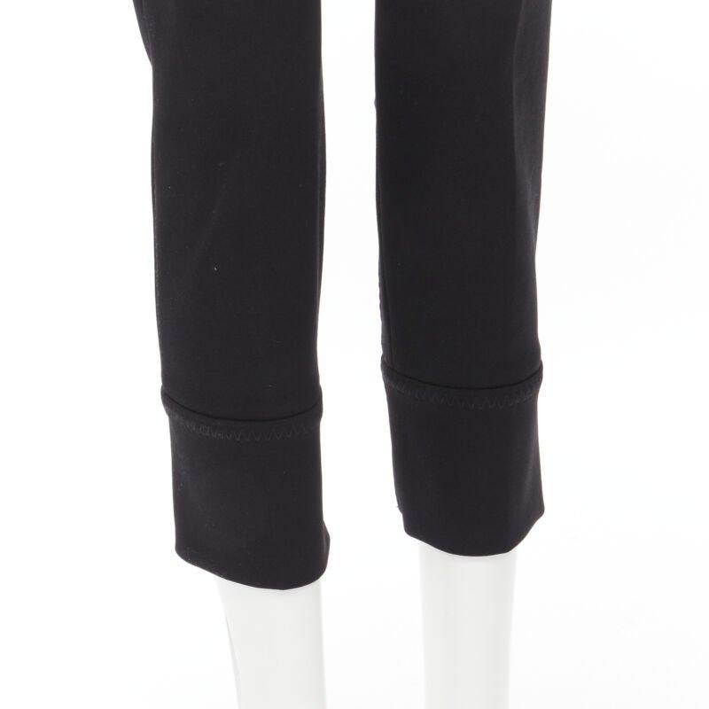 PRADA Schwarze Hose mit schwarzer Wollschnalle und spitz zulaufendem Gürtel XS im Angebot 4