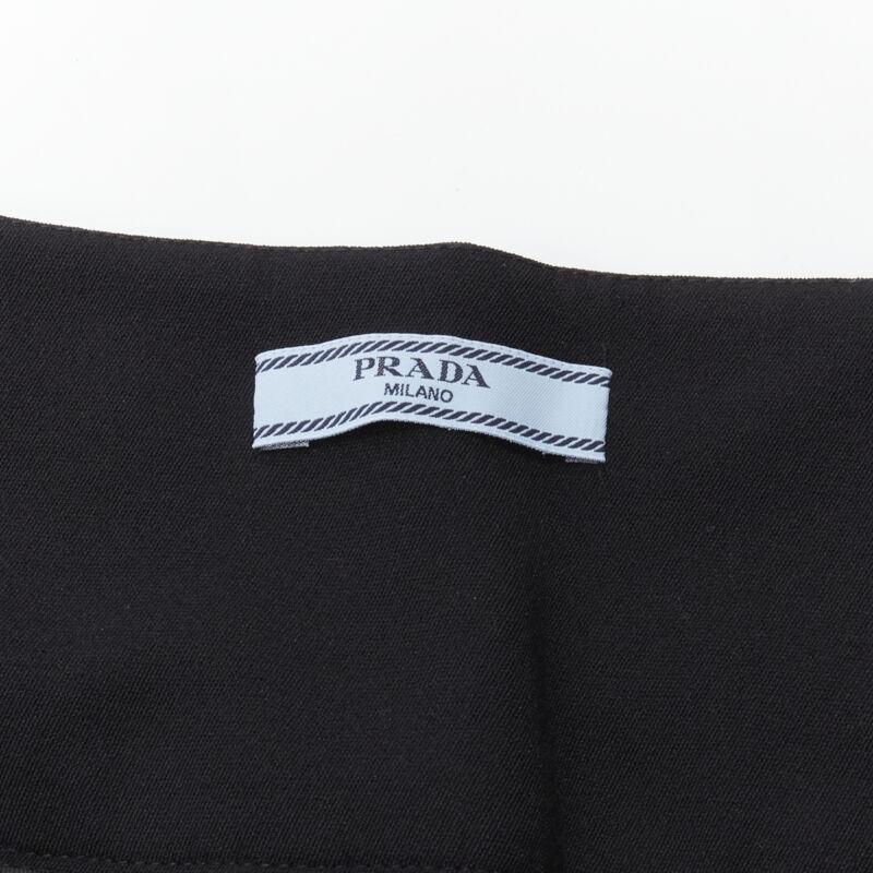 PRADA Schwarze Hose mit schwarzer Wollschnalle und spitz zulaufendem Gürtel XS im Angebot 5
