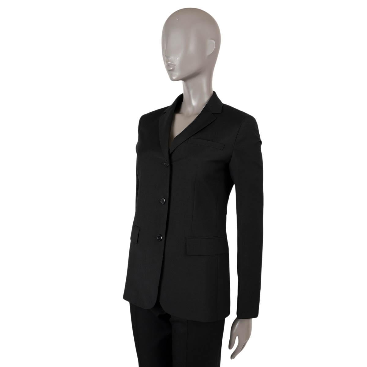 Women's PRADA black wool CLASSIC Blazer Jacket 38 XS For Sale