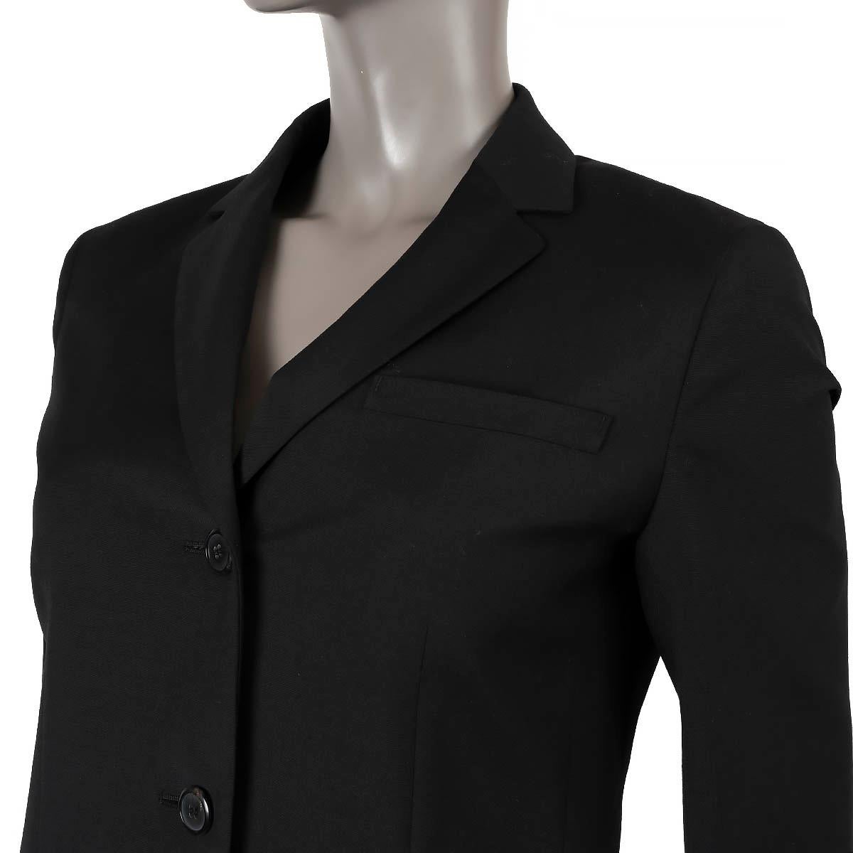 PRADA black wool CLASSIC Blazer Jacket 38 XS For Sale 2