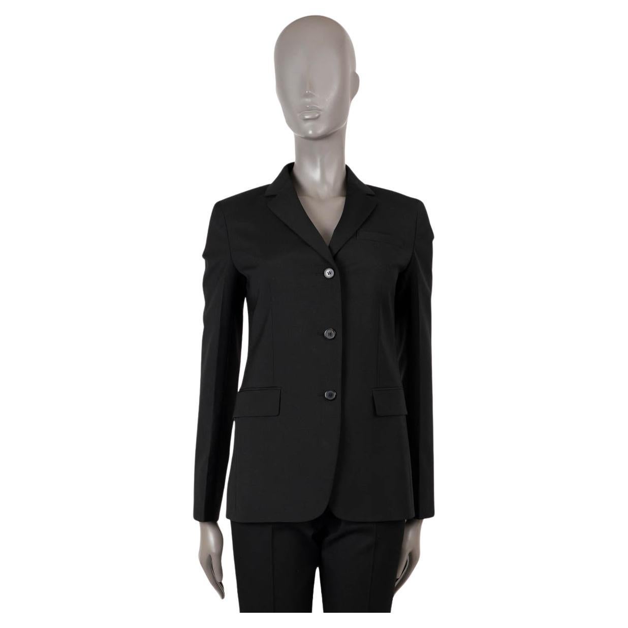 PRADA black wool CLASSIC Blazer Jacket 38 XS For Sale