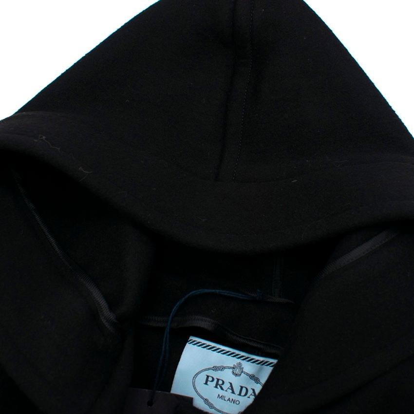 Prada Black Wool Duffle Coat M 44 In Excellent Condition In London, GB